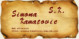 Simona Kamatović vizit kartica